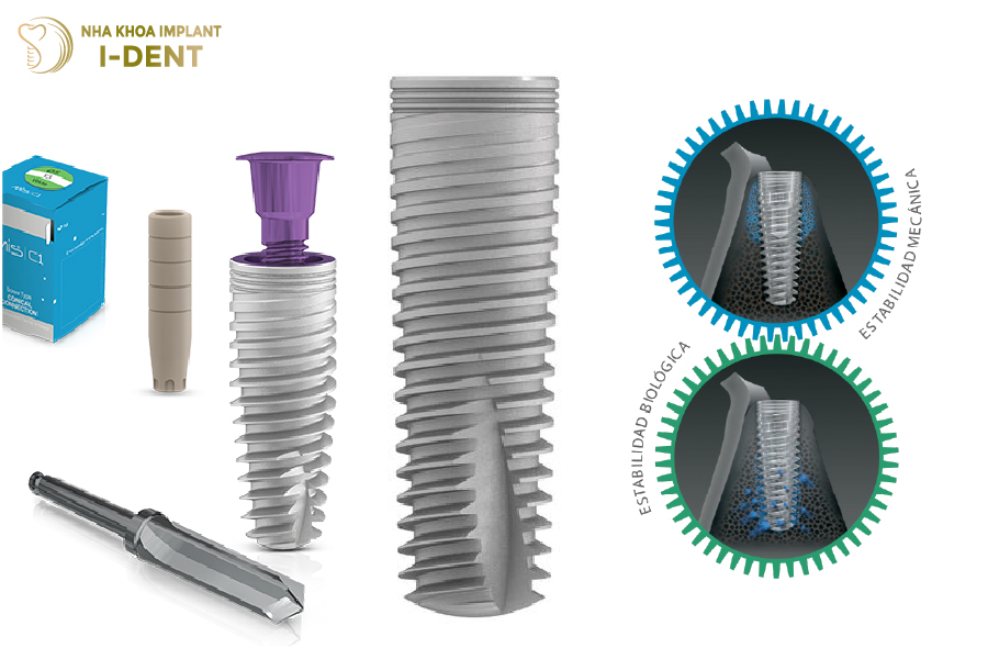 Bề mặt nhám Platform Switching đặc trưng của Implant MIS C1 Bề mặt nhám Platform Switching đặc trưng của Implant MIS C1
