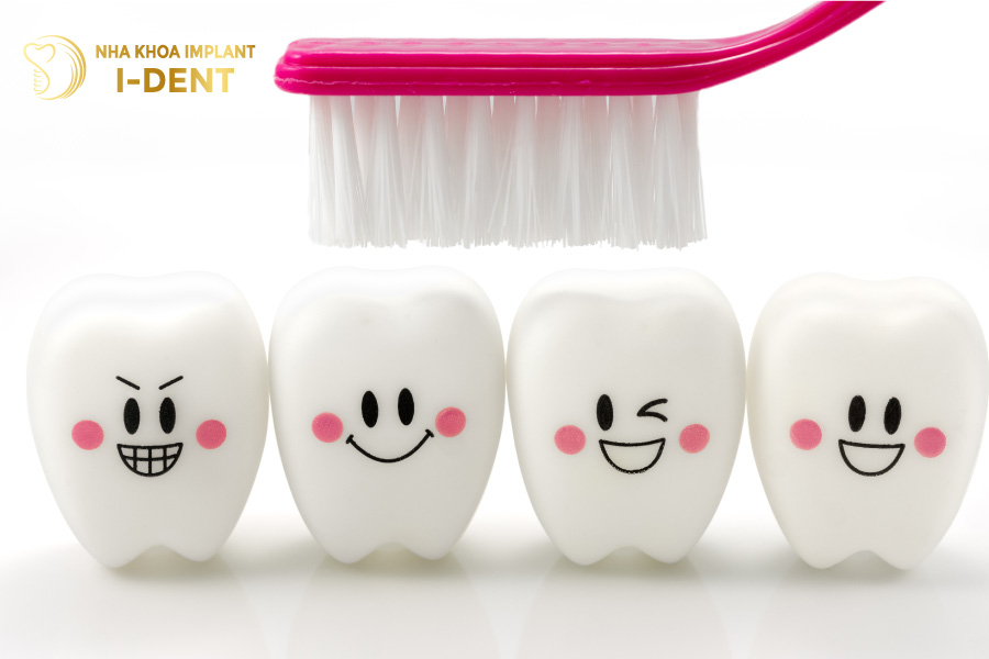 Chải răng bằng bàn chải lông tơ mềm Chải răng bằng bàn chải lông tơ mềm