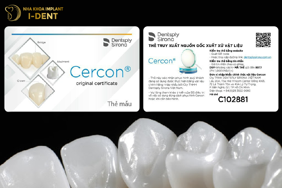 Thẻ bảo hành răng sứ Cercon HT Thẻ bảo hành răng sứ Cercon HT
