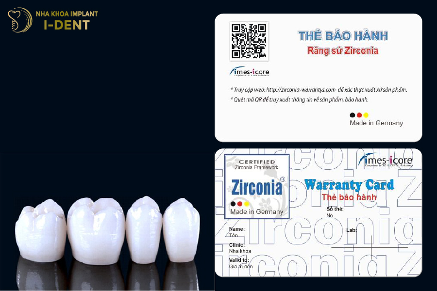 Thẻ bảo hành răng sứ Zirconia Thẻ bảo hành răng sứ Zirconia