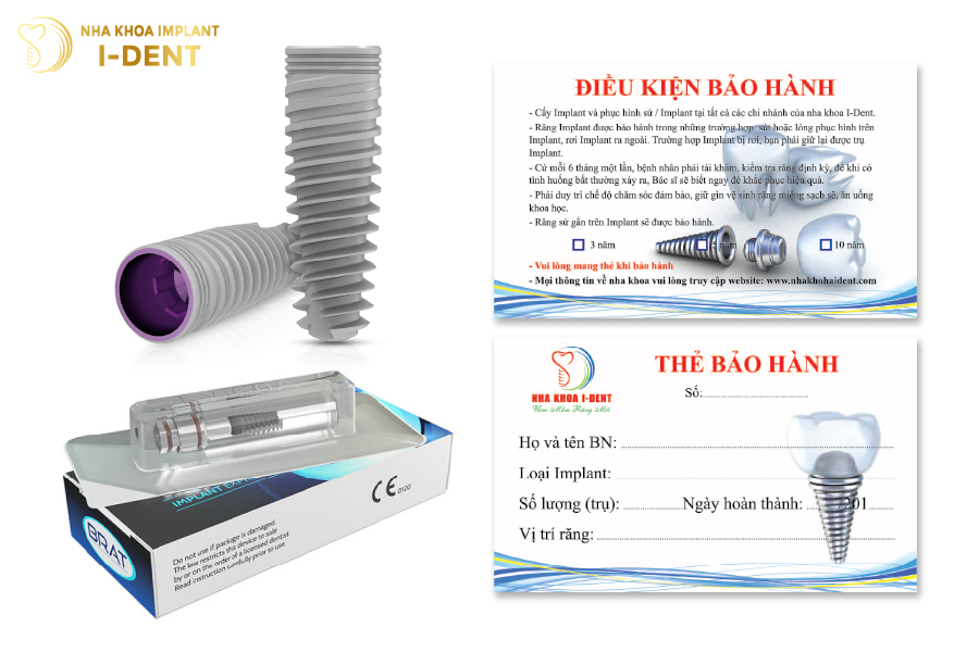 Trụ Mis C1 và thẻ bảo hành chính hãng tại I-DENT Trụ Mis C1 và thẻ bảo hành chính hãng tại I-DENT