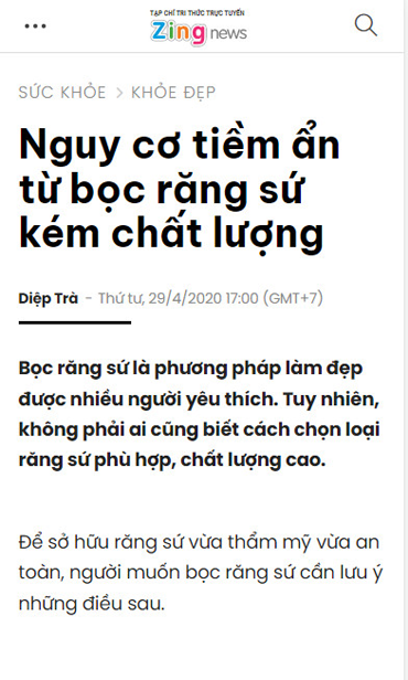 báo chí đưa tin về nha khoa i-dent