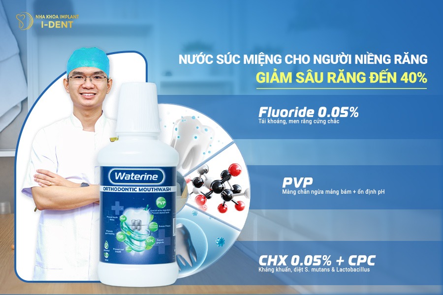 Nước súc miệng Waterine Ortho giúp giảm nguy cơ sâu răng cho người niềng răng Nước súc miệng Waterine Ortho giúp giảm nguy cơ sâu răng cho người niềng răng